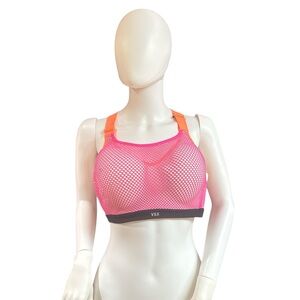Victoria’s Secret VSX Sports Bra 36D Neon Pink Orange High Impact Support NWOT